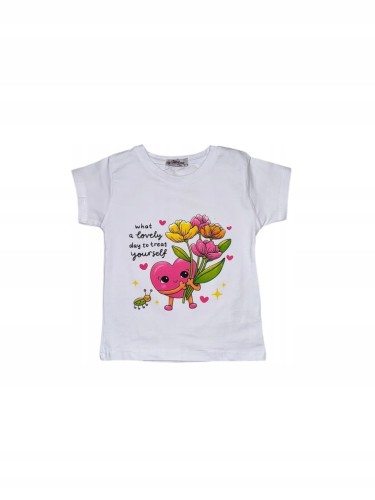 koszulka bluzka dla dziewczynki t- shirt bawełna nadruk, r 80- 1 rok