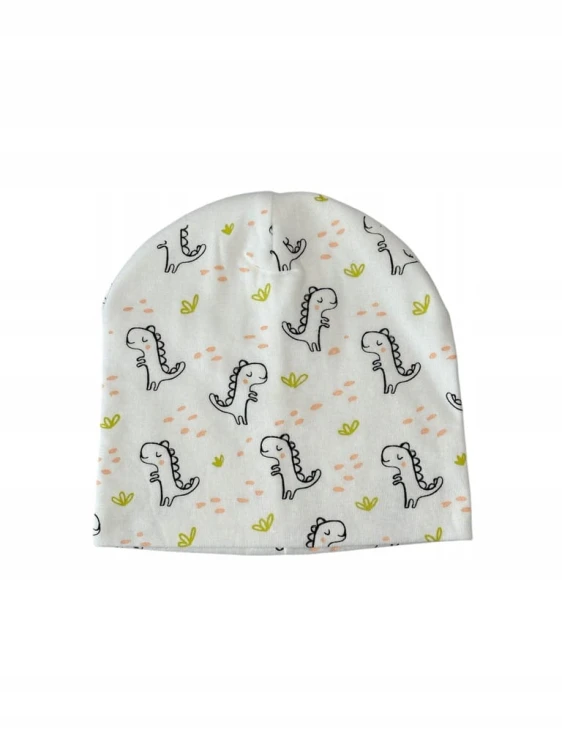 Czapka dziecięca wiosna/jesień z motywem dinozaurów