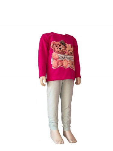 koszulka dla dziewczynki z długim rękawem, t- shirt, misie, r. 80- 1 rok