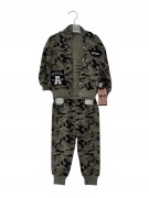 komplet dla chłopca, dziecięcy, moro, bluza, spodnie, bluzka, 86-1 rok