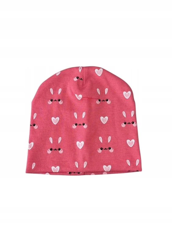 Czapka dziecięca wiosenna z motywem króliczków