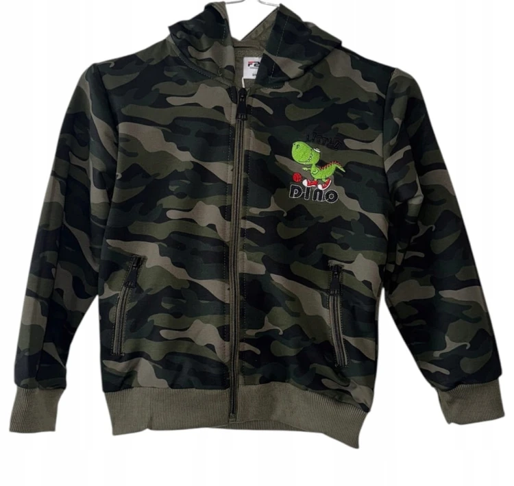 komplet dla chłopca, dziecięcy, spodnie, bluza, moro 98/104- 3/4 lata