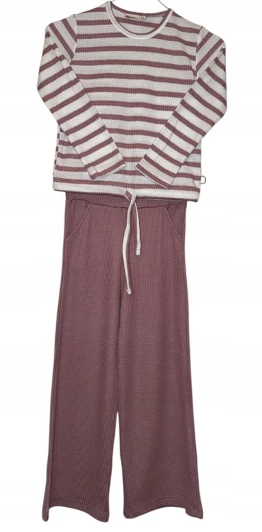 komplet dres dla dziewczynki, szerokie spodnie, bluzka, 122 cm- 6/7 lat