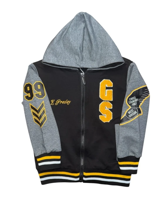 dres chłopięcy komplet dresowy 3 elementy 98/104 -4 lata GS cz.- żółty