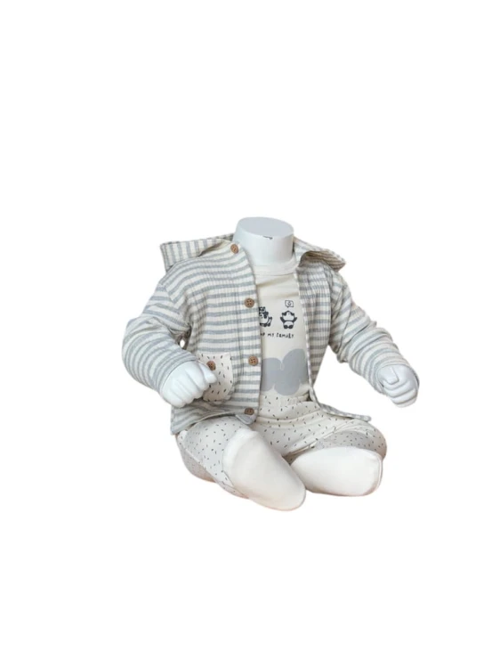 komplet niemowlęcy, 3 elementy, bawełna, r. 62, 0/3 miesiące