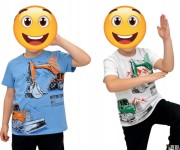 koszulka bawełniana dla chłopca chłopięca T- shirt 104/110- 4/5 lat koparki