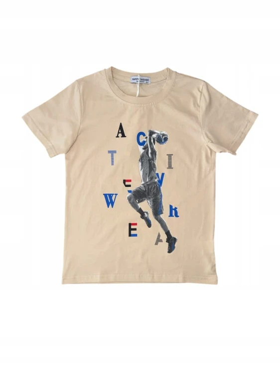 koszulka bawełniana dla chłopca chłopięca T- shirt 140- 10 lat koszykarz