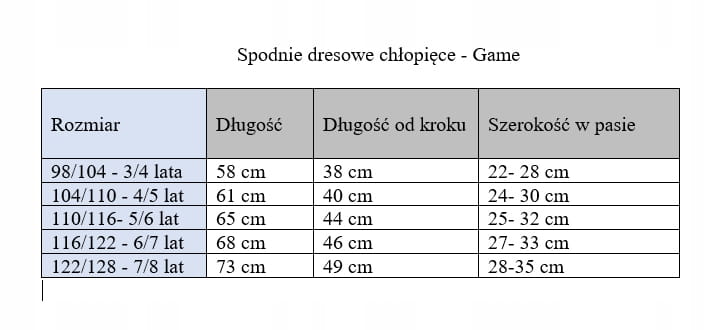 spodnie dresowe dziecięce dla chłopca chłopięce 122/128 - 7/8 lat