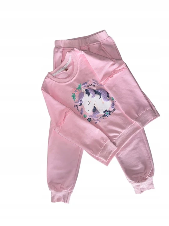 dres dla dziewczynki Jednorożec bawełna różowy bluza spodnie r. 116- 6 lat