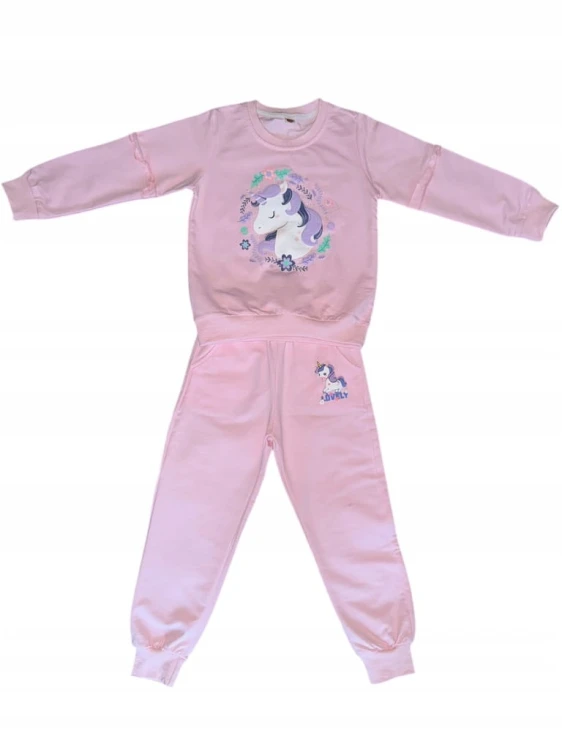 dres dla dziewczynki Jednorożec bawełna różowy bluza spodnie r. 116- 6 lat