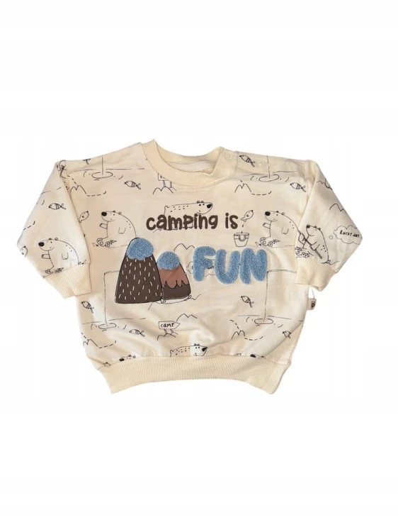 komplet niemowlęcy dla chłopca bluza spodnie, bawełna, r. 74, 6 - miesięcy,