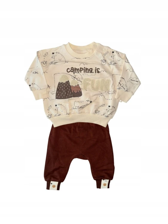 komplet niemowlęcy dla chłopca bluza spodnie, bawełna, r. 74, 6 - miesięcy,