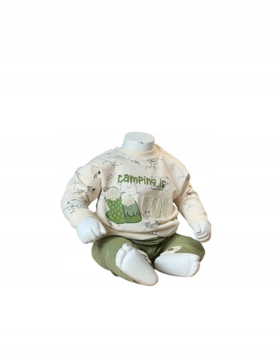 komplet niemowlęcy dla chłopca bluza spodnie, bawełna, r. 74, 6 - miesięcy,