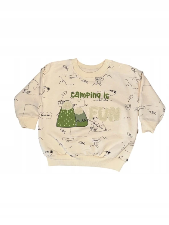 komplet niemowlęcy dla chłopca bluza spodnie, bawełna, r. 74, 6 - miesięcy,
