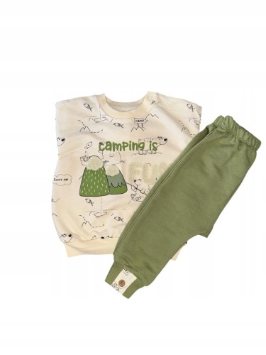 komplet niemowlęcy dla chłopca bluza spodnie, bawełna, r. 86, 18 miesięcy,