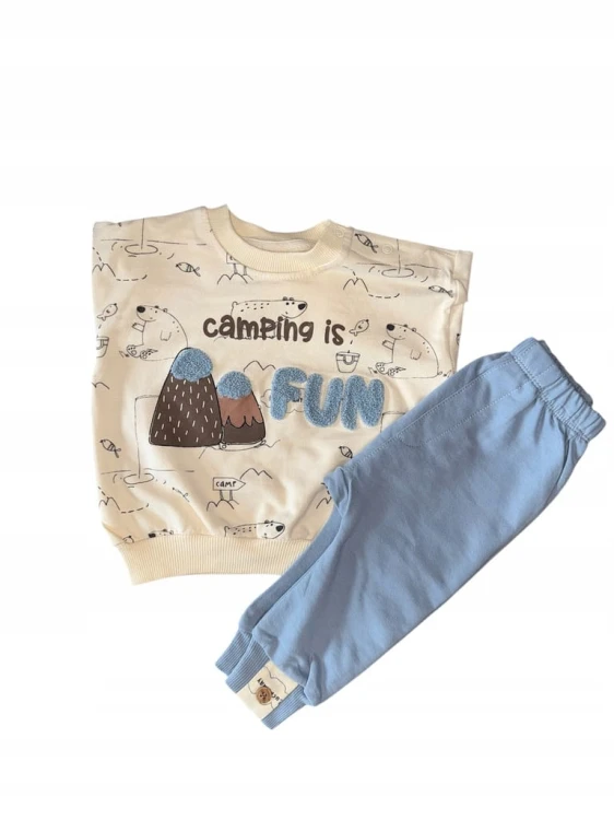 komplet niemowlęcy dla chłopca bluza spodnie, bawełna, r. 80, 12 miesięcy,