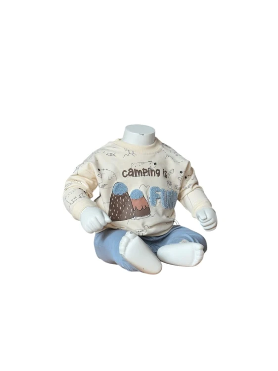 komplet niemowlęcy dla chłopca bluza spodnie, bawełna, r. 74, 6 miesięcy,