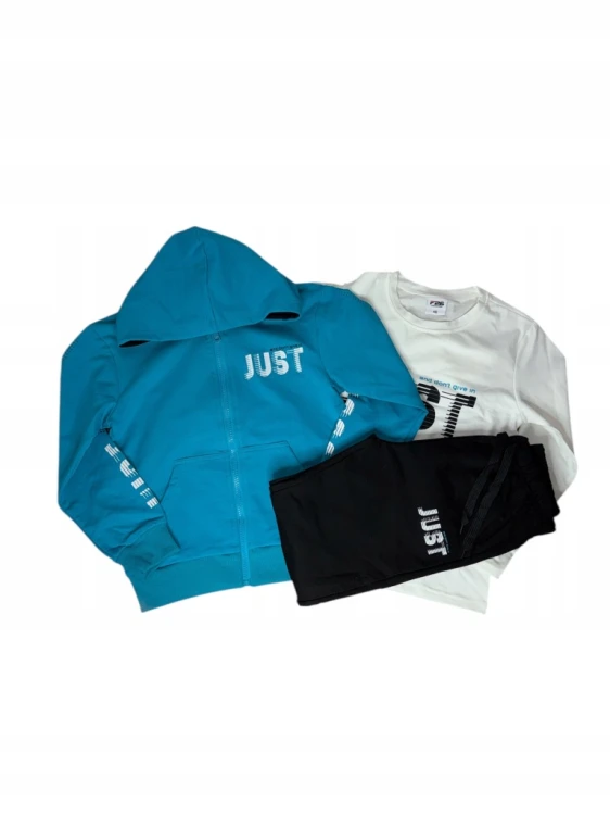 dres chłopięcy komplet dresowy 3 elementy 134/140 - 10 lat JUST