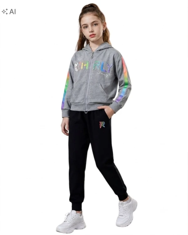 dres komplet dziewczęcy dziecięcy dresowy 152- 12 lat HH510 szary