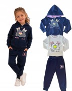 dres komplet dziewczęcy dziecięcy dresowy 3 części 98/104 -3/4 lata WB-3094