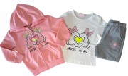 dres komplet dziewczęcy dziecięcy dresowy 3 części 104/110- 4/5 lat WB-3094