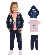 dres komplet dziewczęcy dziecięcy dresowy 3 elementy 86 -1 rok WB-2940