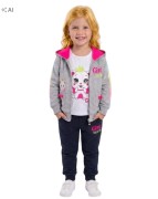 dres komplet dziewczęcy dziecięcy dresowy 3 elementy 98 -3 lata WB-2940