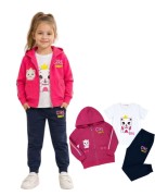 dres komplet dziewczęcy dziecięcy dresowy 3 elementy 86-1 rok WB-2940