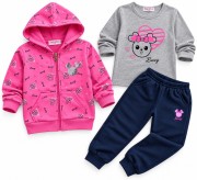 ocieplany dres komplet dziewczęcy 3 części 86- 1 rok XH151