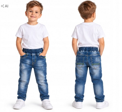 spodnie jeans dziecięce chłopięce 104/110 - 5 lat KL- 01497B
