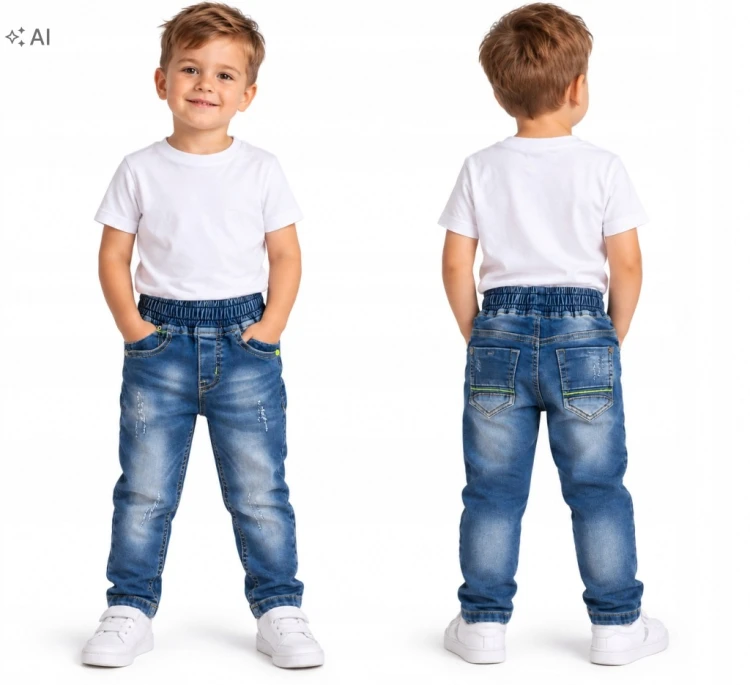 spodnie jeans dziecięce chłopięce 104/110 - 5 lat KL- 01497B