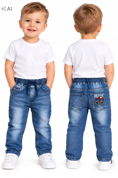 spodnie jeans dziecięce chłopięce 80/86 - 1 rok 21737A