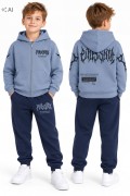 dres komplet chłopięcy dresowy 104- 4lata FD-3013 niebieski