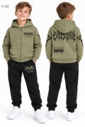dres komplet chłopięcy dresowy 152- 12 lat FD-3013 khaki