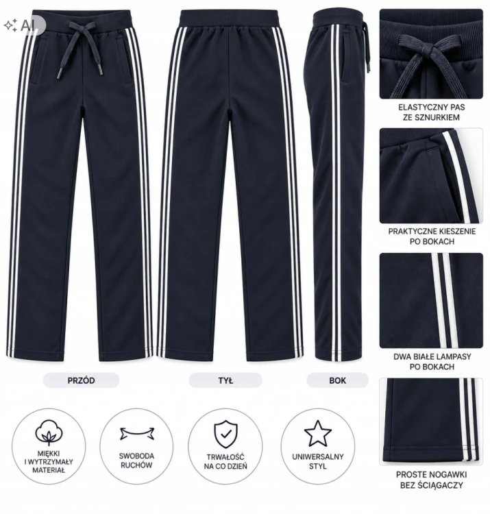 spodnie dresowe chłopięce dla chłopca dziecięce 122/128- 8 lat-KL-046A2