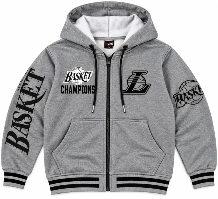 ocieplana bluza męska rozpinana młodzieżowa M/L szara Y181D