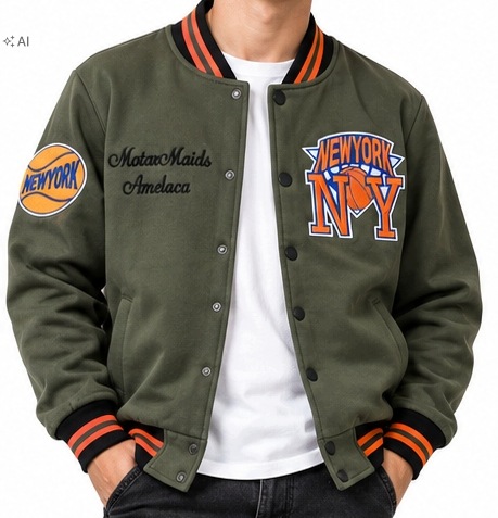 ocieplana bluza męska rozpinana bomberka M/L khaki Y187D