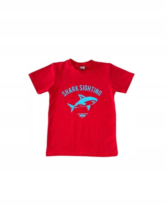koszulka dla chłopca, t- shirt, rekin, rozmiar 122/128- 7/8 lat
