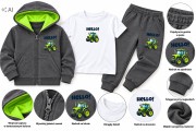 dres chłopięcy komplet dresowy 3-częściowy Traktor 110/116- 5/6 lat TL5037B
