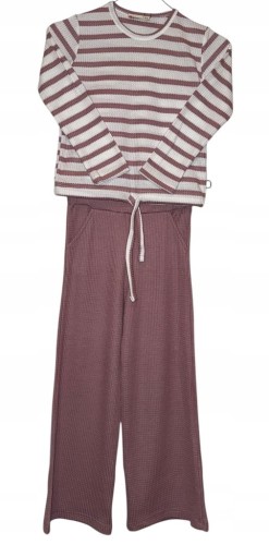 dres komplet dla dziewczynki, szerokie spodnie, bluzka, r. 128 cm- 7-8 lat