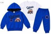 dres chłopięcy komplet dresowy 3-częściowy Traktor 122/128- 7/8 lat TL5035C