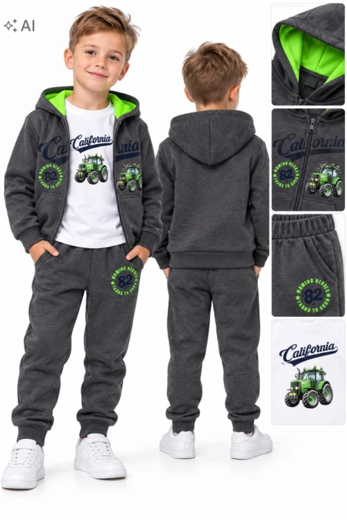 dres chłopięcy komplet dresowy 3-częściowy Traktor 98/104- 3/4 lata TL5035A