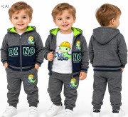 dres komplet chłopięcy dziecięcy 3-częściowy Dinozaur 80/86- 1 rok TL-5039C